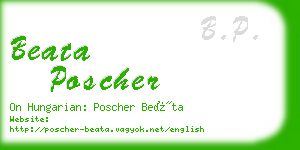 beata poscher business card